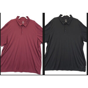 George Polo Shirt Men 3XL 54-56 Bundle of 2 Black & Heather Burgundy Stretch